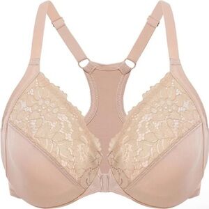 Delmira Women Racerback Front Closure Bra Lace Full Coverage Underwire Size 36DD